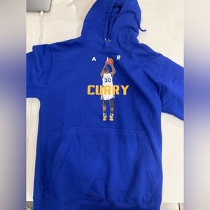 Blue Stephen curry sweatshirt, never won, men’s small